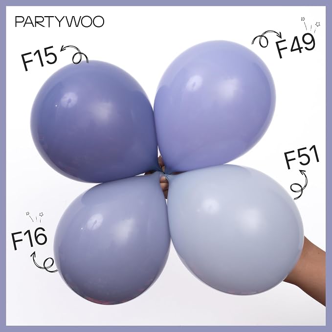 PartyWoo Dusty Blue Balloons 100pcs Slate Blue Boho Neutral Color | 36 18 12 10 - Image 4