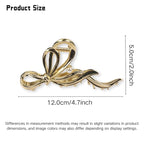 Metal Bow Hair Clips Bow Hair Claw Clips with Pearl Large Bowknot Claw Clip Strong Hold Nonslip Hair Jaw Clip for Thin Thick Hair Stylish Hair Accessories for Women Gold