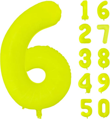 Fluorescent Yellow Number Balloon 40 inch Giant Foil Helium Balloons Yellow by Yeodong