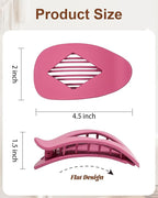 6 PCS Flat Hair Clips for Women - French Medium Flat Claw Clips for Thick Thin Hair, Strong Grip Non Slip Hair Claw Clips for Women Girls