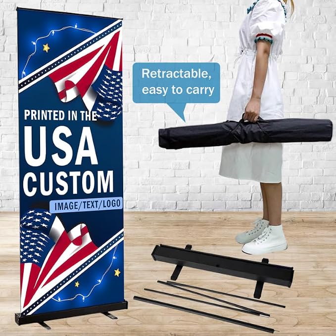 Personalized Custom Black Retractable Banner Aluminum Retractable Roll up - Image 3