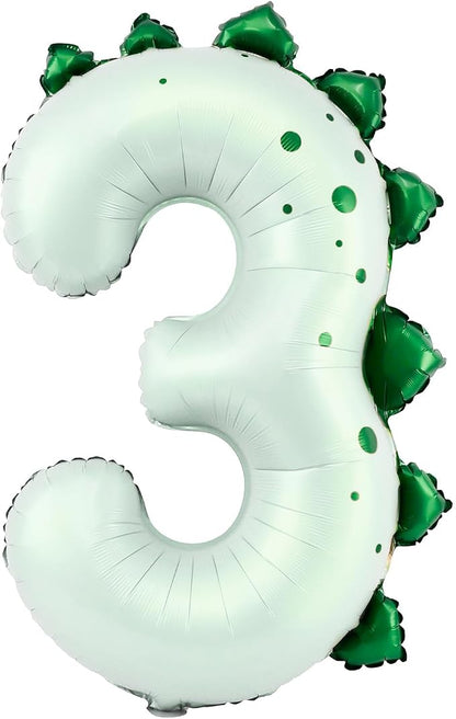 Dinosaur Number 3 Balloon, 30 Inch Birthday Party Decorations by AXBMM