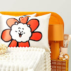 Kitsch x BT21 Satin Pillowcase with Zipper – Better Than Silk Pillowcase, RJ Character & Funky Floral Print – Soft Cooling Toddler Bed Time Pillow Case for Hair & Skin – Queen/Standard 19x26