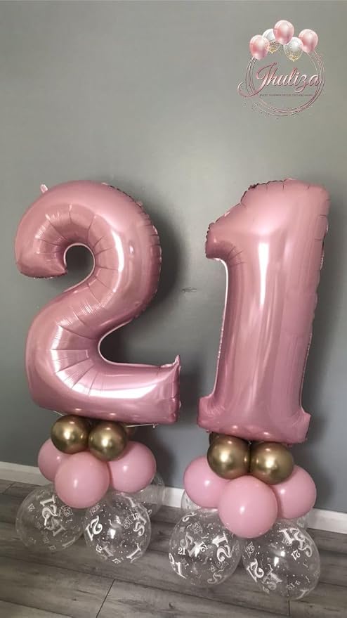 Number 2 Balloons 40 Inch for 2 22 Birthday Party Decorations, Pastel Pink | - Image 3