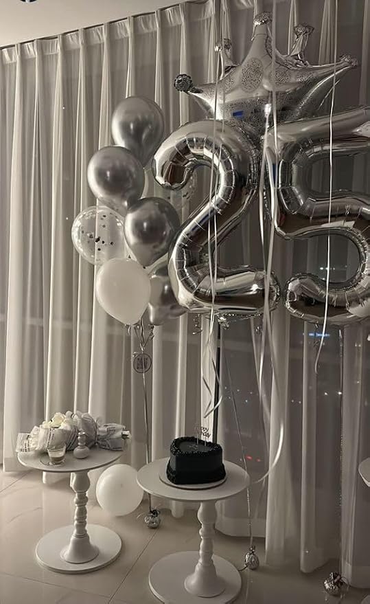 Silver Number 5 Balloon 40 Inch, 5th Birthday Party Decorations Men Women | - Image 2