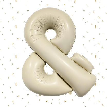 Letter Balloons Beige, 40 Inch Letter And Balloons, Alphabet Name Foil Balloon by Dagelar