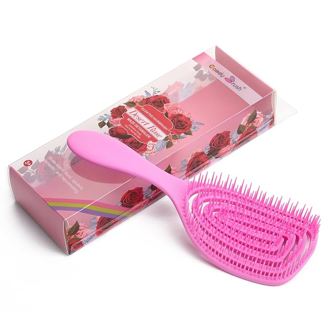 Candy Brush Scented Detangling Hair Brush for Wet or Dry Hair, Professional Vented Brush for Thick, Coarse & Curly Hair for Women and Girl. Eliminates Knots & Scalp Massage, Idea Gift