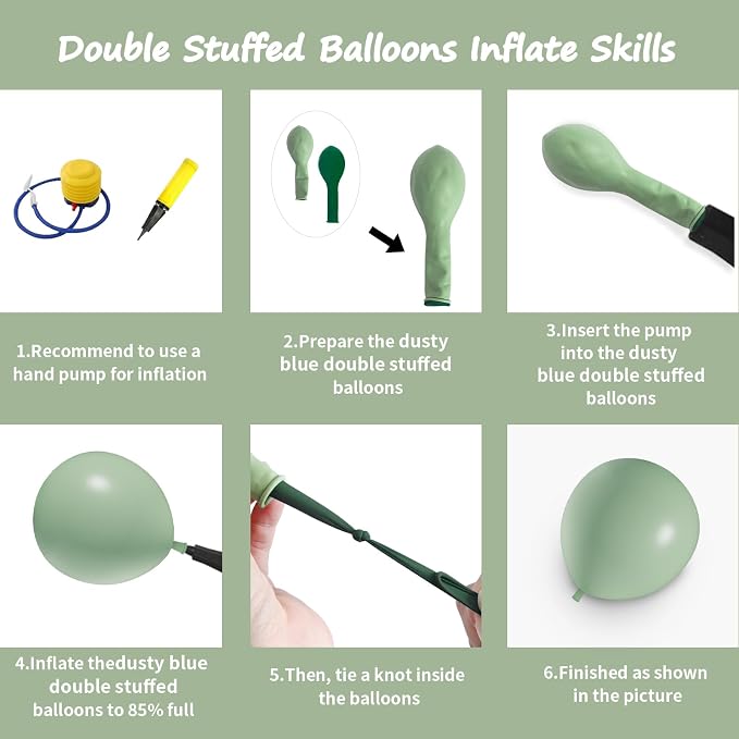 Double Stuffed Sage Green Balloon Garland Arch Kit | 18/12/10/5inch Different - Image 2