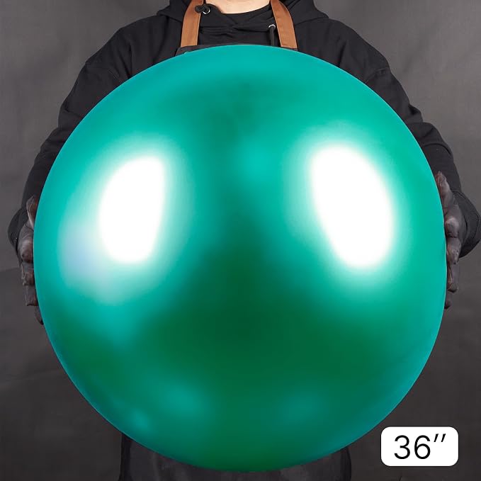 PartyWoo Metallic Green Balloons 4pcs Chrome Green Color 36 Inch | Balloons - Image 2