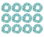 Cotton Hair Scrunchies Single Jersey Solid Color Ponytail Holders Elastic Hair Ties for Women Accessories 12pcs (Mint Green)