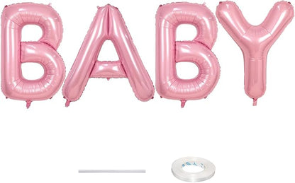 40 Inch Pastel BABY Balloon for Girls Baby Shower, Large Light Pink Foil by Lingqiang