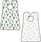 Adjustable Non-Stick Beard Apron, Hair Catcher Cape for Shaving Grooming, Waterproof with Suction Cups Men, Floral Cactus Shave Bib