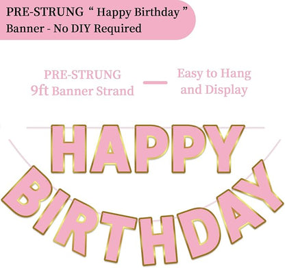 Happy Birthday Banner - 9ft Pre-Strung Happy Birthday Sign - Image 2