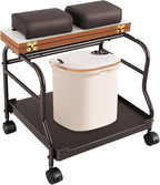 Beauty Salon Nail or Foot Bath Spa, 2Tier Portable Esthetician Trolley Cart Pedicure Manicure Funiture Massage Table Salon Supplies with 4 Wheels for Foot Rest, Hair Salons, Home (Coffee)