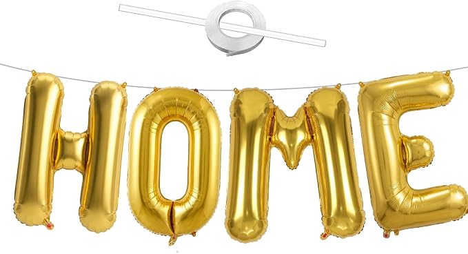 40 Inch Gold HOME Balloon Letters, HOME Letter Balloon by Unknown