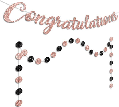 Rose Gold Congratulations Banner Sign Prestrung Congrats Banner Congratulations - Image 7