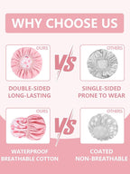 Years Calm Shower Caps For Women Reusable Waterproof，Pattern And Solid Color Dual-Layer Design For Dual-Layer Usable，Protects Hair In Shower, Spa, Cooking, Clean & Travel (Pink, Extra Large)