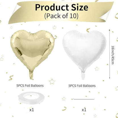 Biapian Pastel Gold Heart Balloons - Image 2