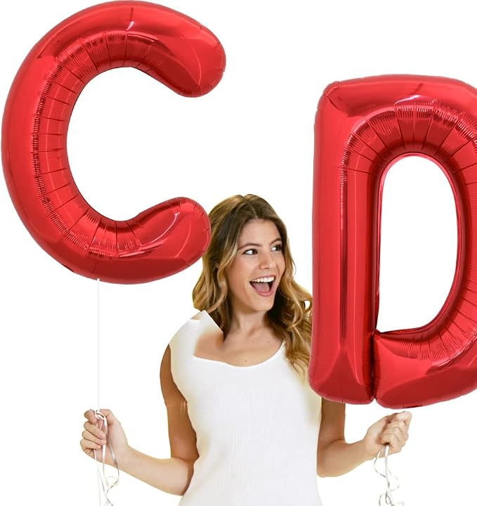 TONIFUL 40 Inch Large Bright Red Letter Balloons A-Z, Giant Jumbo Helium Foil - Image 6