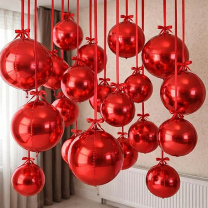 HILAVO 12PCS Red Round Foil Balloons by HILAVO