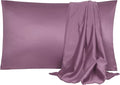 uxcell 2 Pack Silk Satin Pillowcase for Hair and Skin, Cool, Silky, Soft Breathable Pillow Cases Standard Size 20x26 Inch Sateen Pillowcase Mauve with Envelope Closure
