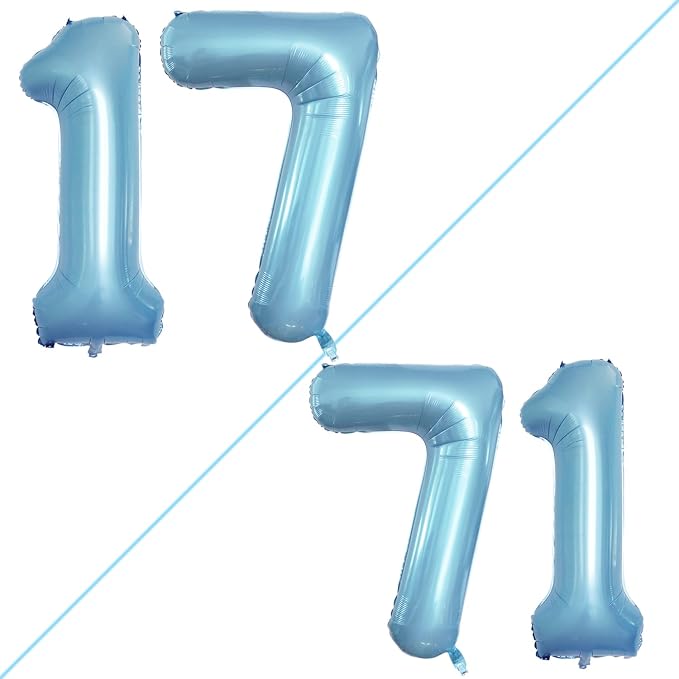 Number 17 Balloons for 17th Birthday Sweet 17 Party Decorations, 42 Inch Jumbo by GOER