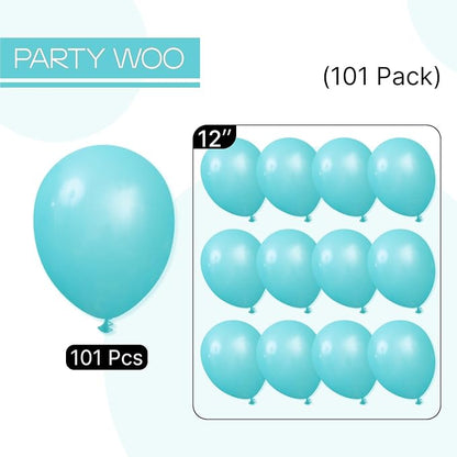 PartyWoo Teal Balloons 101pcs Turquoise Dark Teal Color 12 Inch | Balloons - Image 6