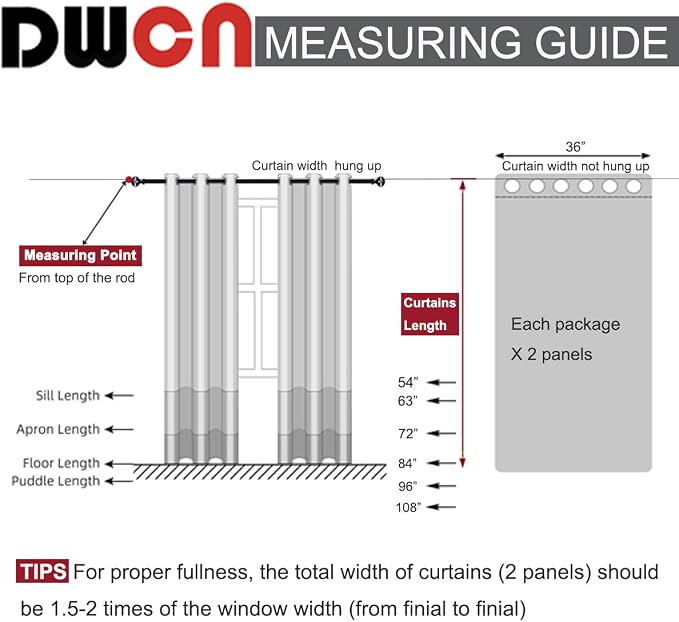 DWCN Grey Ombre Blackout Curtains - Image 7