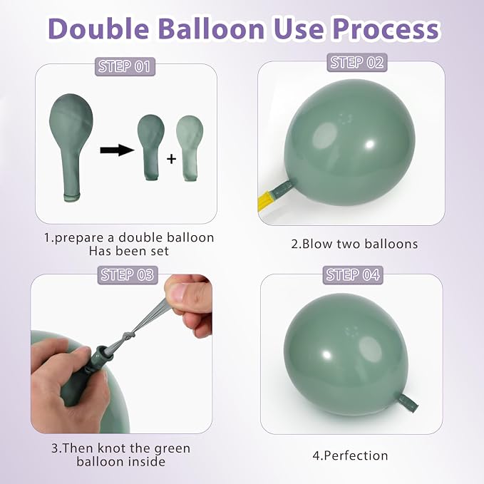 Dusty Green Pink Purple Balloons Arch Kit, Double Stuffed, Party. | Dusty Pink - Image 3