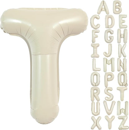 TONIFUL 40 Inch Large Cream White Letter T Balloons Giant Alphabet Letter by TONIFUL