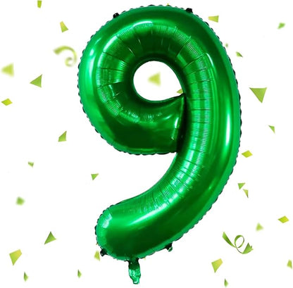 Green Number Balloons, 40 Inch Dark Green Balloon 9.9 Helium Balloon 9th by Yeodong