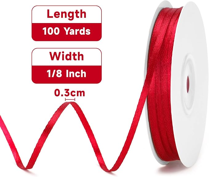KINGLAKE Red Satin Ribbon - Image 2