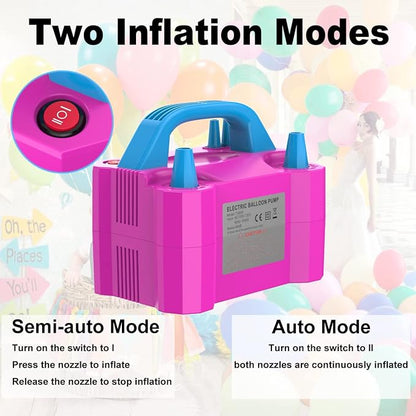 LANGXUN Portable High Power Electric Balloon Pump, Two Nozzle 110V 600W Air - Image 5