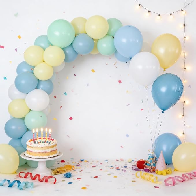 Blue and Green Balloons, Baby Shower Balloons 50Pcs 12 Inch Pastel Light Green - Image 5
