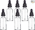 YIZHAO Clear Glass Dropper Bottle 2oz, Tincture Bottles with Glass Dropper, for Essential Oils, Aromatherapy, Cosmetic, Laboratory, Pharmacy, Liquids, Travel –6 Pcs