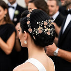 Wedding Hair Accessories Hair pieces Set Crystal bridal hair pins Rhinestone Pearl hair comb Brides and Bridesmaids, Girls, Women(（4PCS/SET PINK)