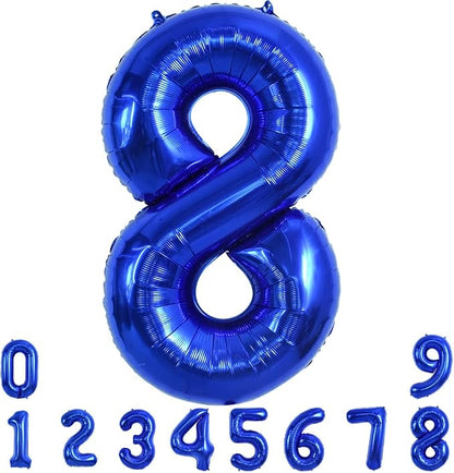 TONIFUL 40 Inch Navy Blue Number 8 Balloons Large Foil 8th Birthday Decor | by TONIFUL