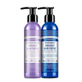 Dr. Bronner's Organic Hair Crème Leave-In Conditioner Styling Cream Anti Frizz Hair Product for Women & Men Hair Cream USDA Organic, Cruelty Free, Lavender Coconut & Peppermint - 6oz 2 Pack