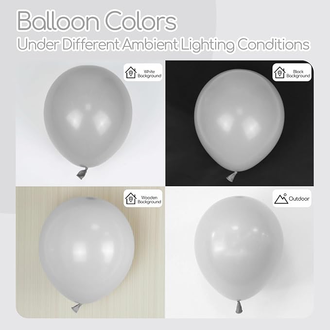 Gray Balloons 12 inch, Baby Shower, Anniversary Party Decorations - Image 3