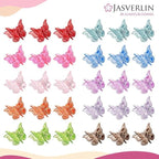 Glitter Mini Butterfly Hair Claw Clips, Sparkly Colorful Hair Accessories for Girls and Women - 90s Y2K Cute, Small, Tiny Clip in 10 Assorted Colors, Set of 50 (Glitter)