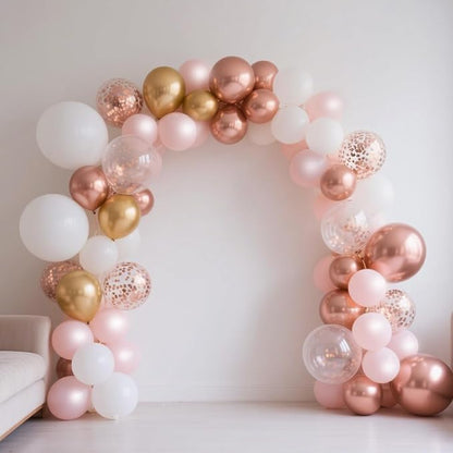 Rose Gold Balloons, 66 Pack 12 inch Metalic Confetti Party Balloons - Image 4