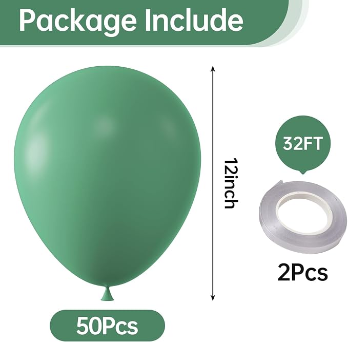 10 Inch Retro Bean Green Balloons - Image 2