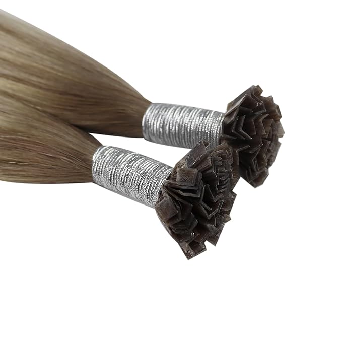 YoungSee Human Hair K Tip Hair Extensions Balayage Light Brown and Platinum Blonde Ktips Remy Hair Extensions 1G/S 50G 20In