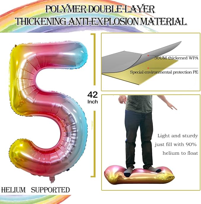 Number 50 Balloons for 50th Birthday Party Decorations, 42 Inch Jumbo Foil - Image 2