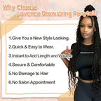 Drawstring Ponytail for Women Boho Box Braids with Long Wavy Hair Ponytail Extension Synthetic Hair Extensions Ponytail for Daily Use (30#, 24 Inch)