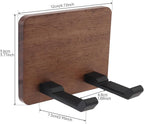 Wall Mounted Hair Dryer Holder, 4.7 * 3.7 Inch Square Shape Walnut Wood Shelf Aluminum Hairdryer Holder,Bathroom Hair Dryer Stand Drill Install (Square Shape Walnut Wood, 1)