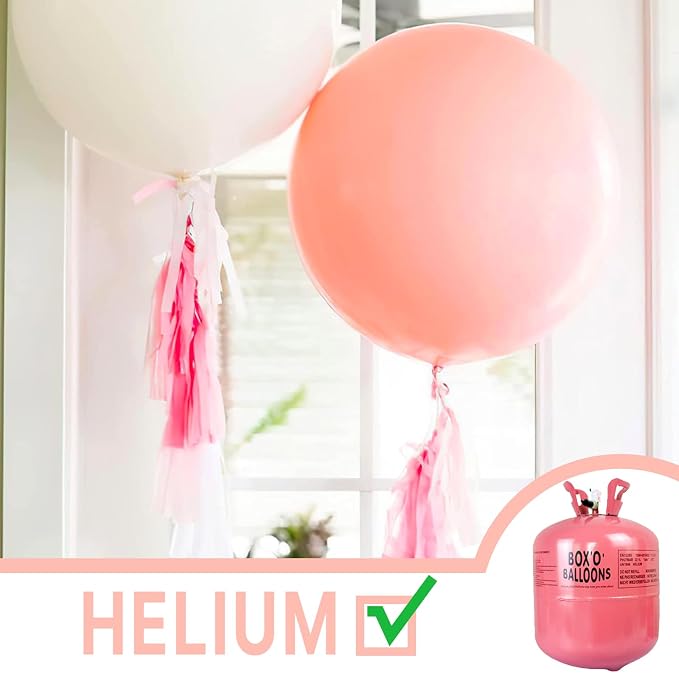 PartyWoo Pastel Orange Balloons 4 pcs 36 Inch Extra Large Big Jumbo Giant Baby - Image 5