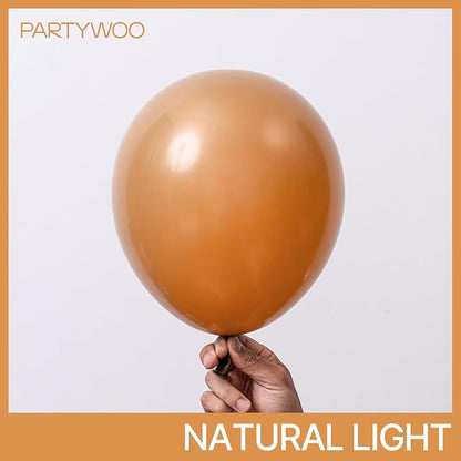 PartyWoo Boho Neutral Light Brown Balloons 50pcs Coffee Fall Color | Balloons - Image 2