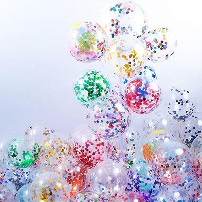 Bezente Rainbow Multicolor Confetti Latex Balloons - Image 7