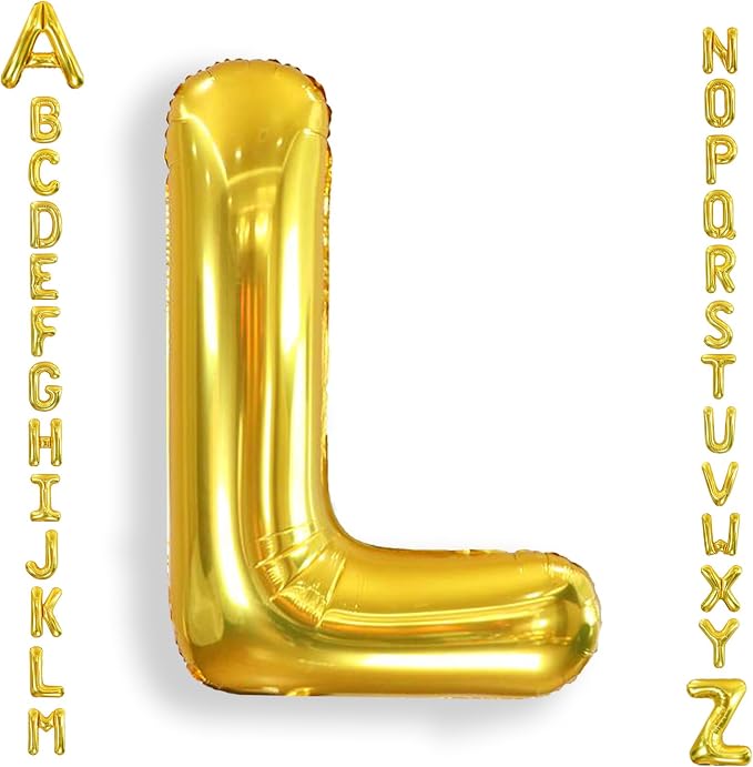 AULE 40 Inch Gold L Balloon Letter Foil A-Z Birthday Big Alphabet | Birthday by AULE